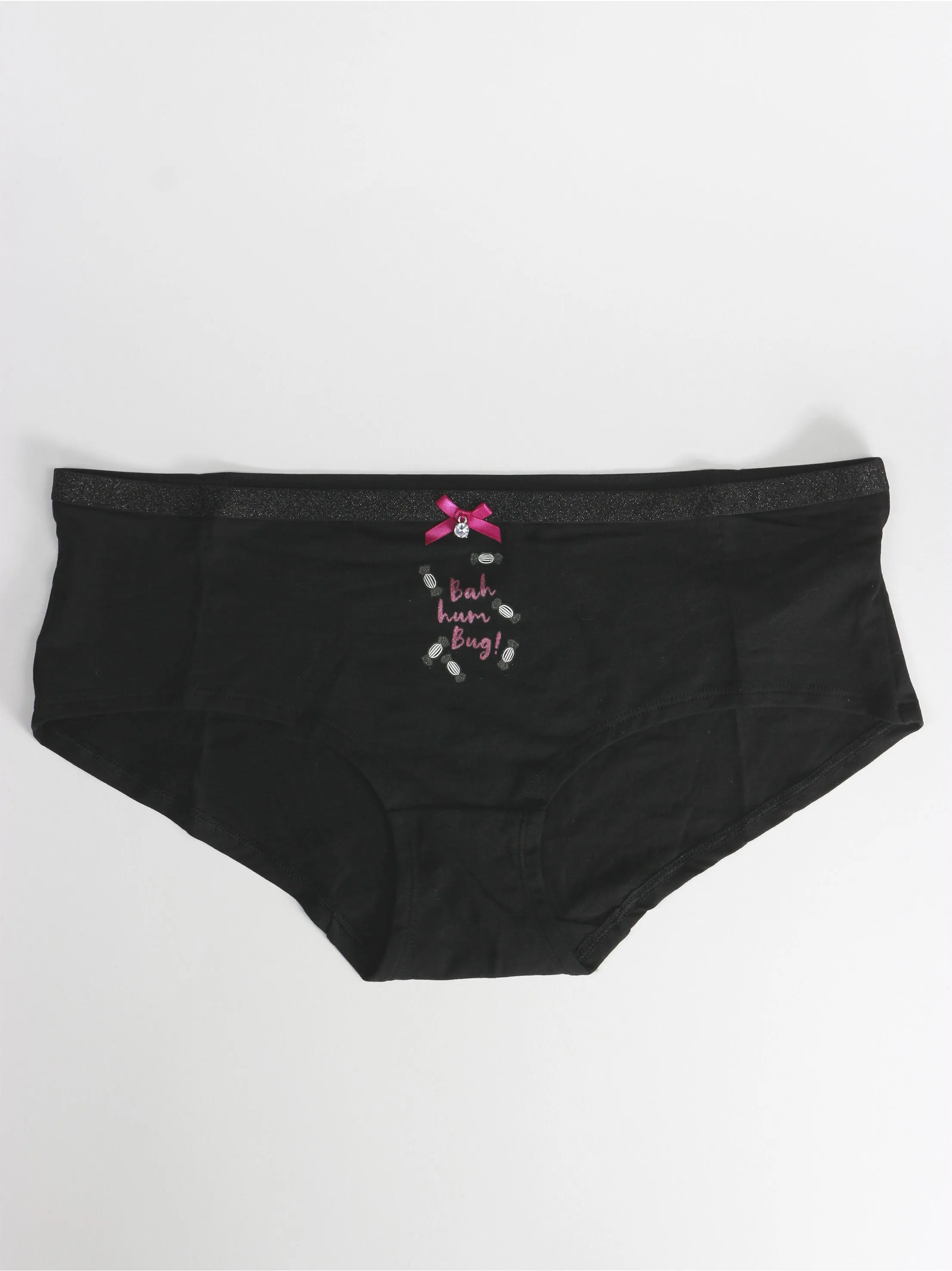 Women's Graphic-Print Cotton Panties,Black