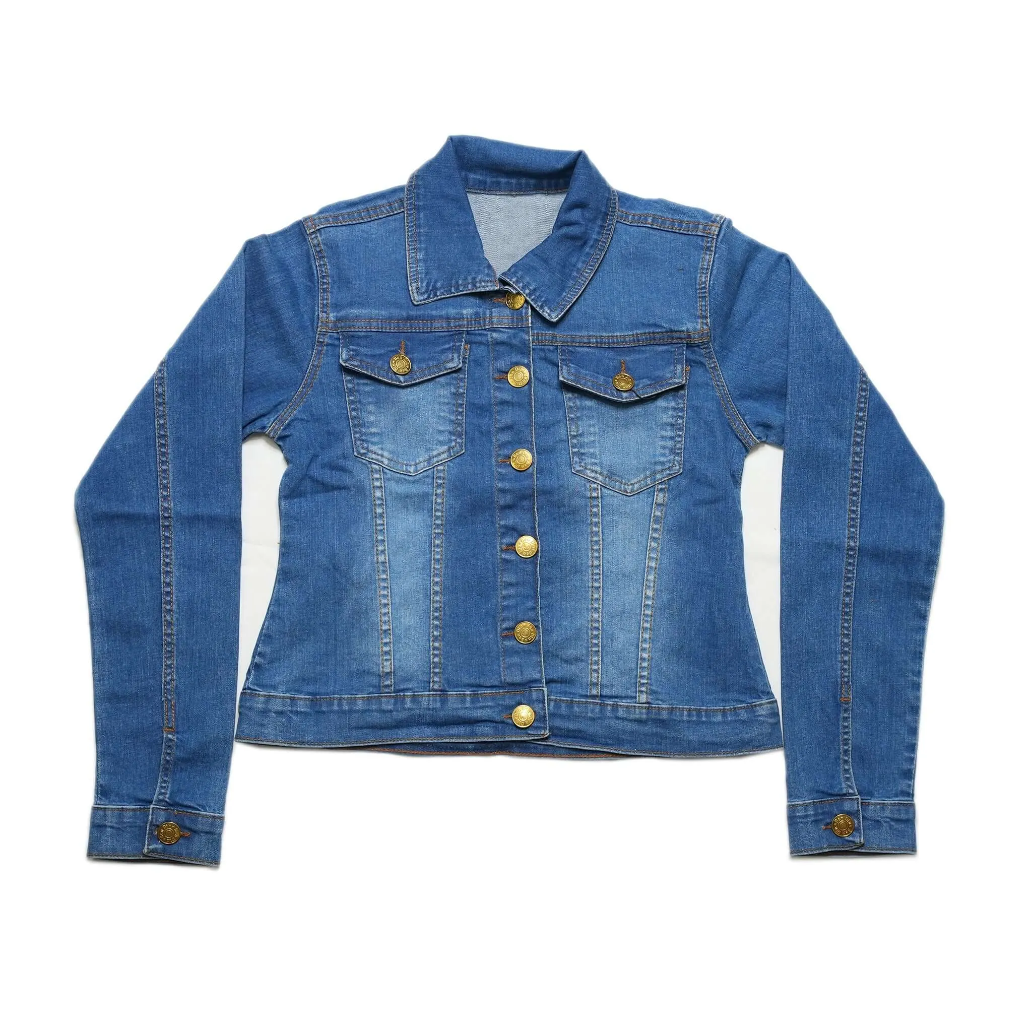 Women's Jean Jacket - Long Sleeves Button Closure