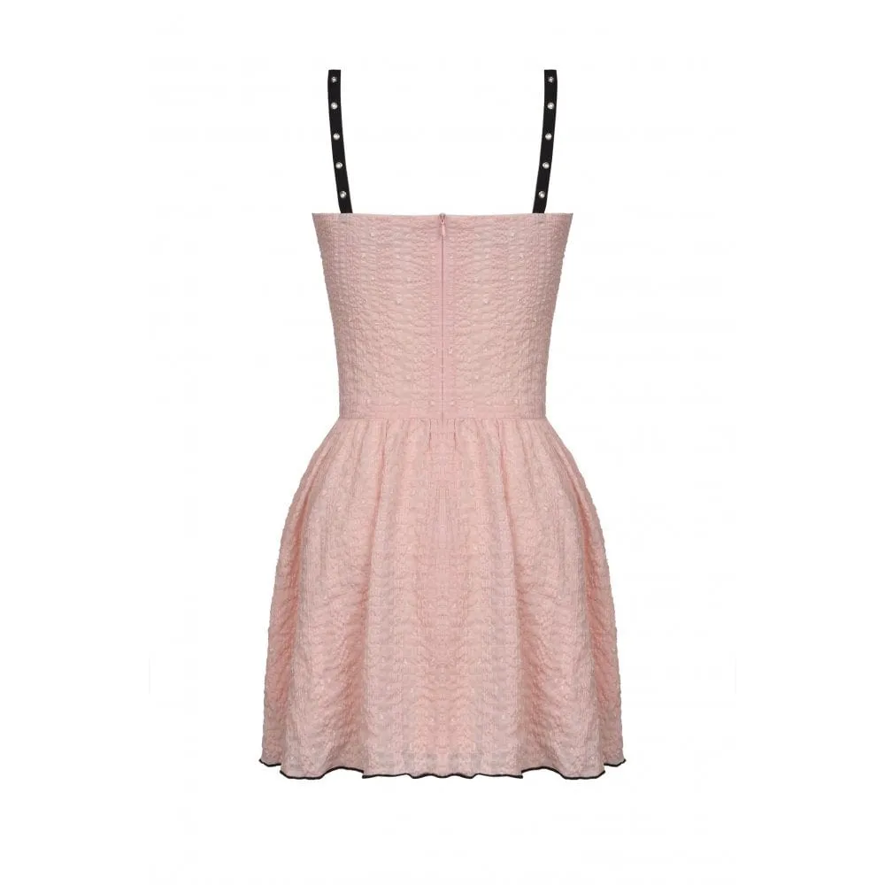 Women's Pastel Gothic Bowknot Pink Multilayer Slip Dress