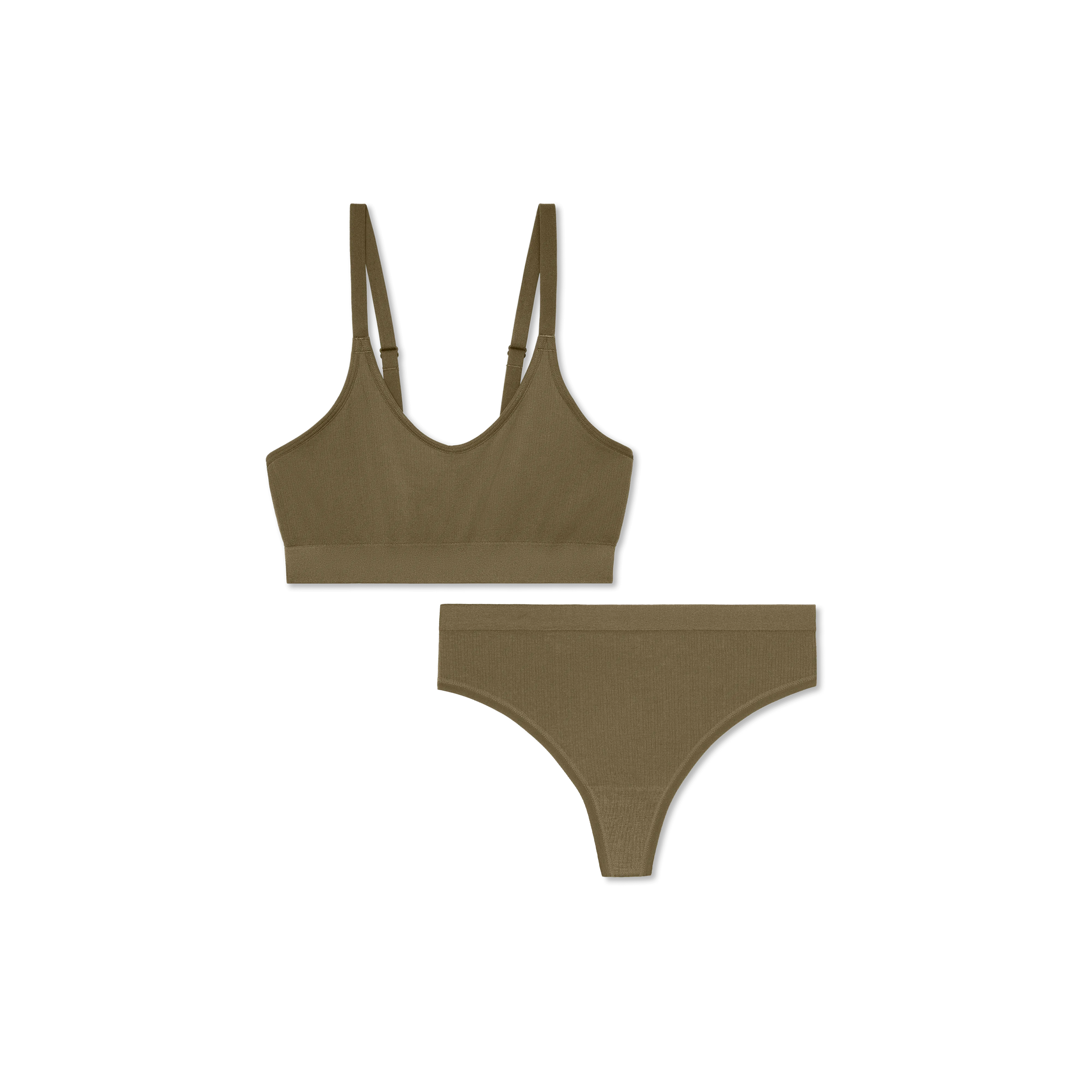 Women's Seamless Scoop Bralette   Thong