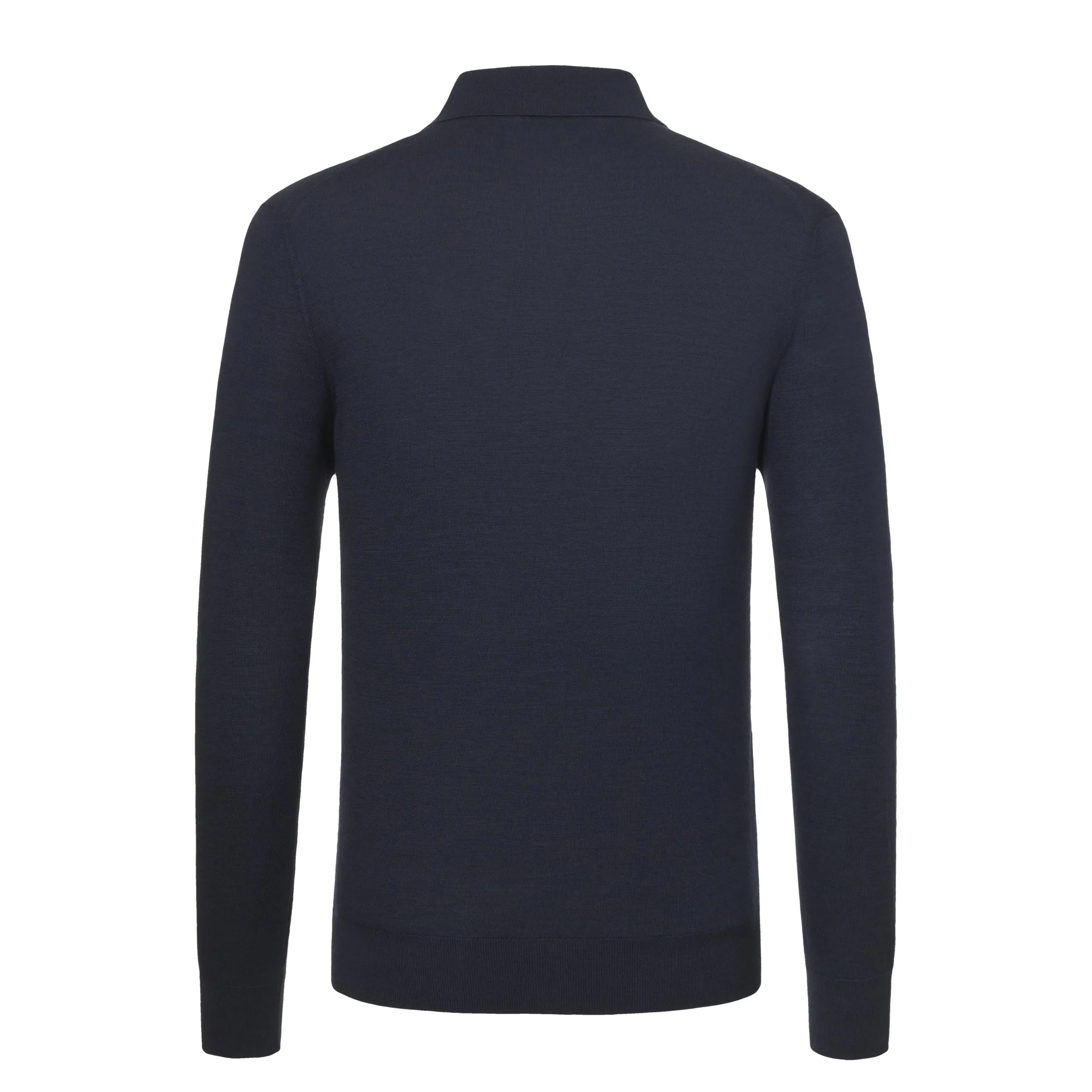 Wool Sweater Polo Shirt in Dark Blue Suit