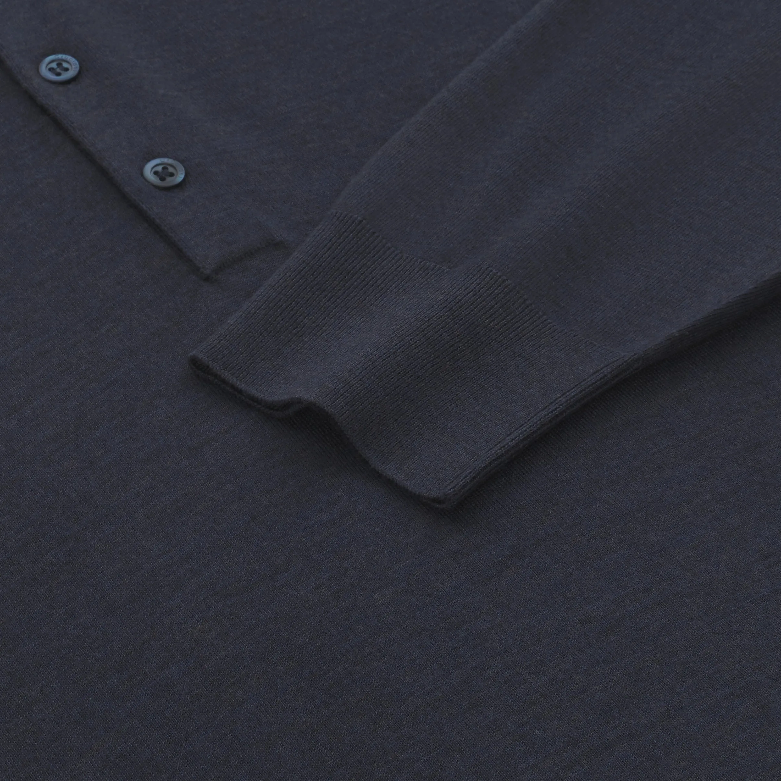 Wool Sweater Polo Shirt in Dark Blue Suit