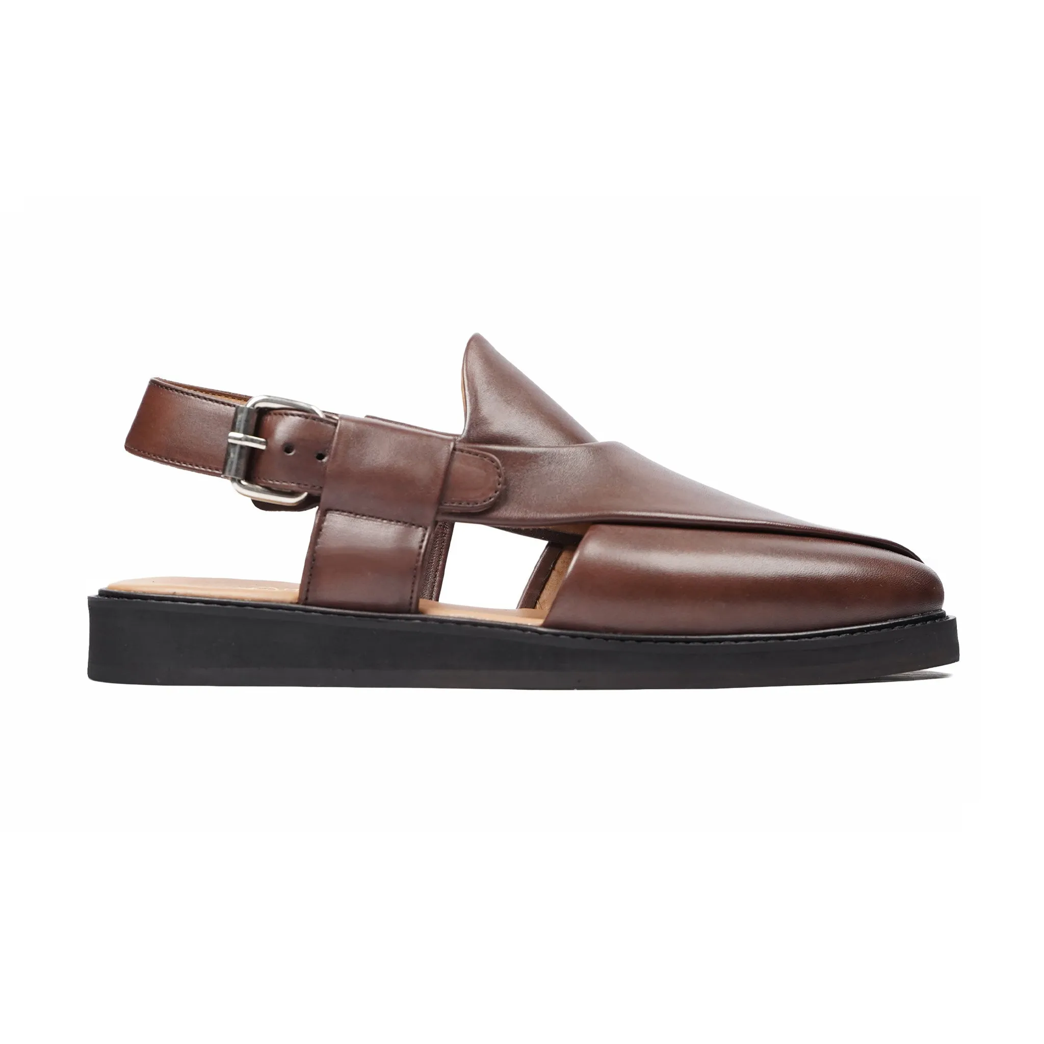 Yukino - Men's Brown Calf Leather Sandal