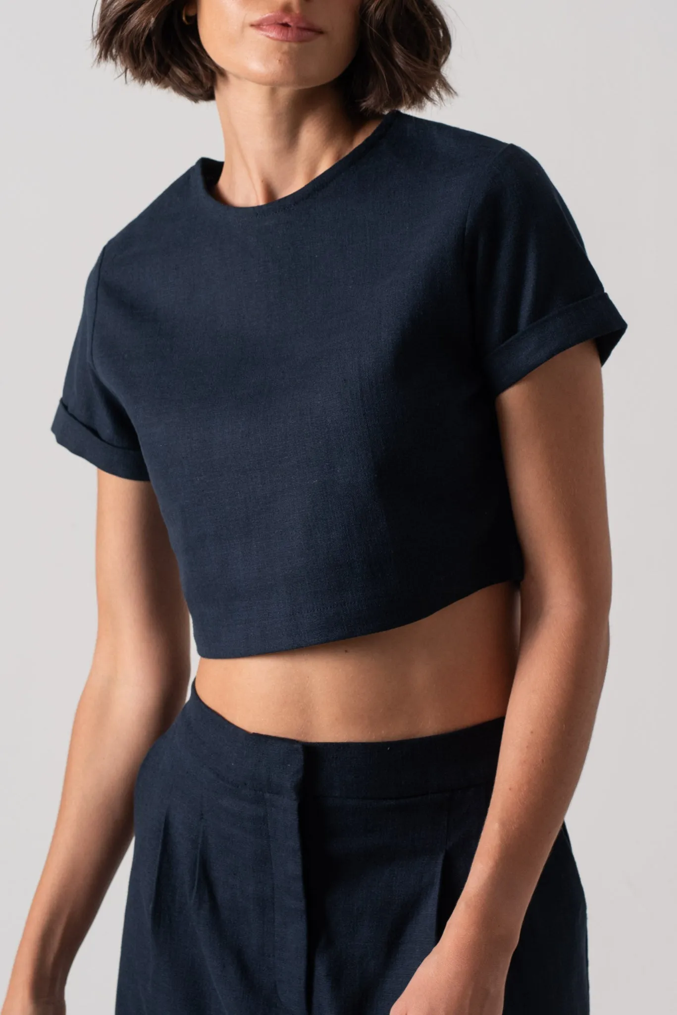 Zafiro Cropped Top in Navy