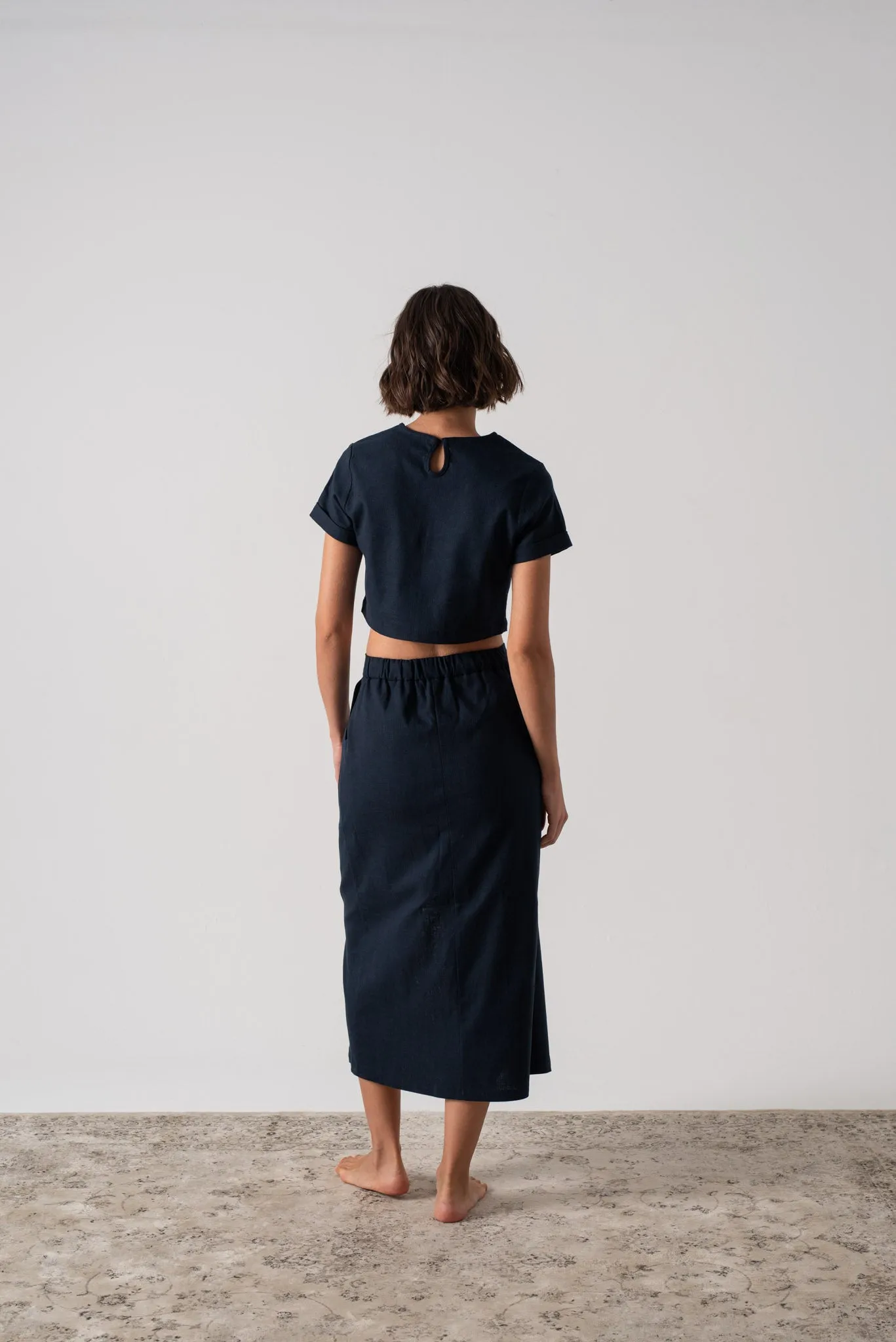 Zafiro Cropped Top in Navy