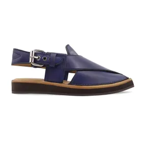 Zanzi - Men's Dark Navy Blue Calf Leather Sandal