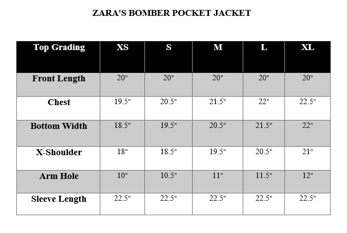 ZARA'S BOMBER POCKET JACKET-BLACK