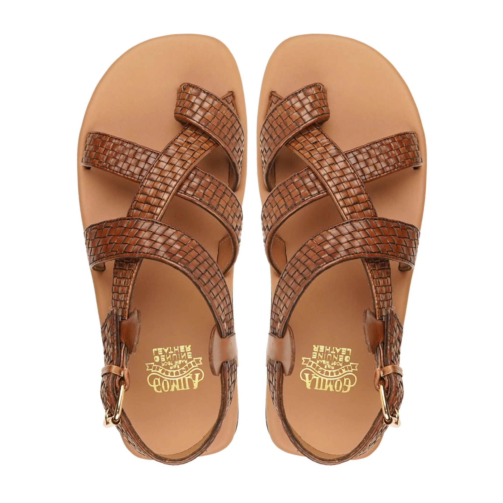 Zuzemberk - Men's Brown Hand Woven Calf Leather Sandal